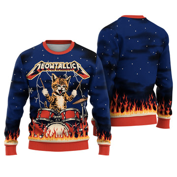 Meowtallica Ugly Christmas Sweater