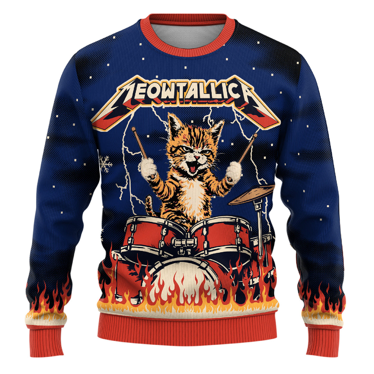 Meowtallica Ugly Christmas Sweater