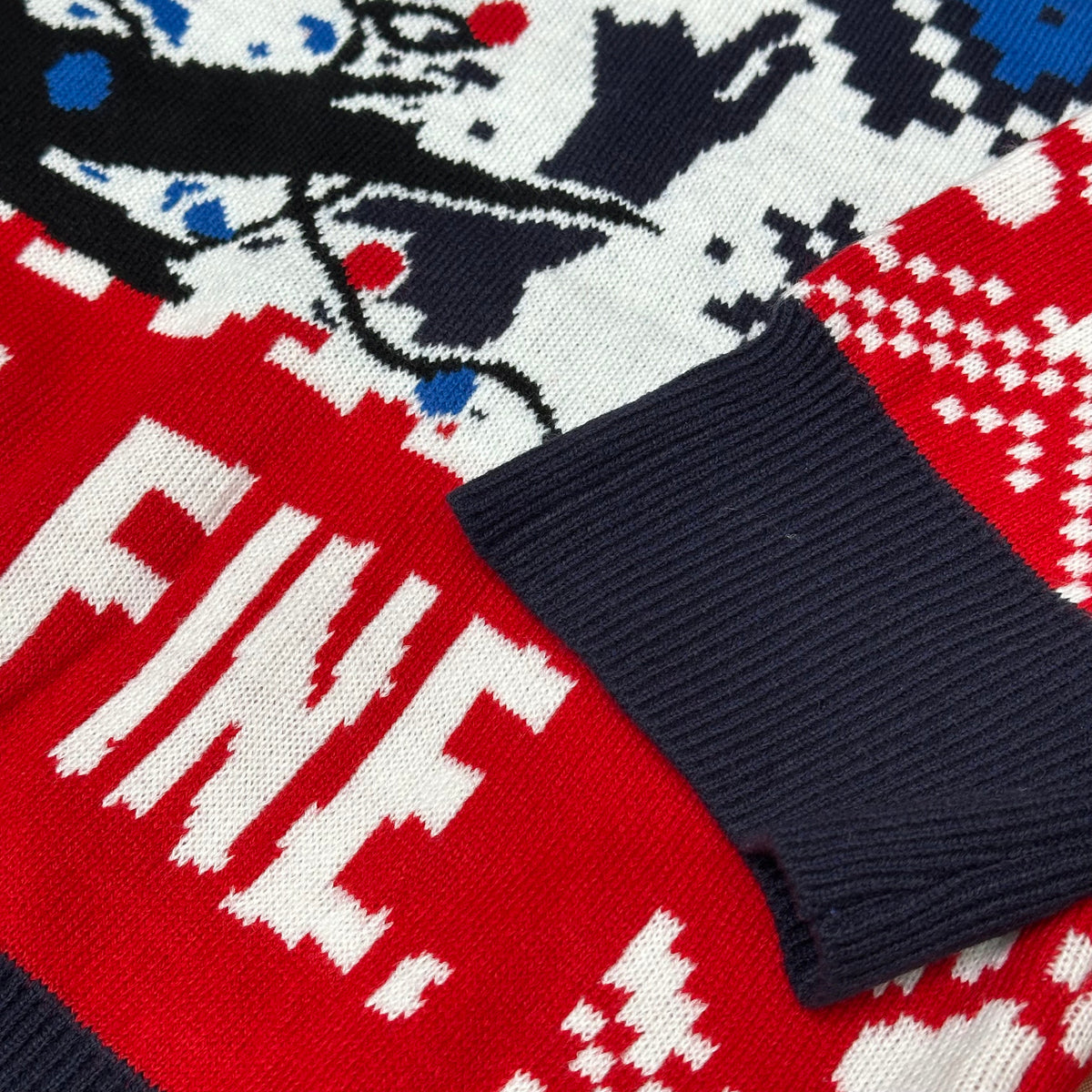 Funny Cat Christmas Lights Ugly Christmas Sweater - Funny Holiday Knit Print