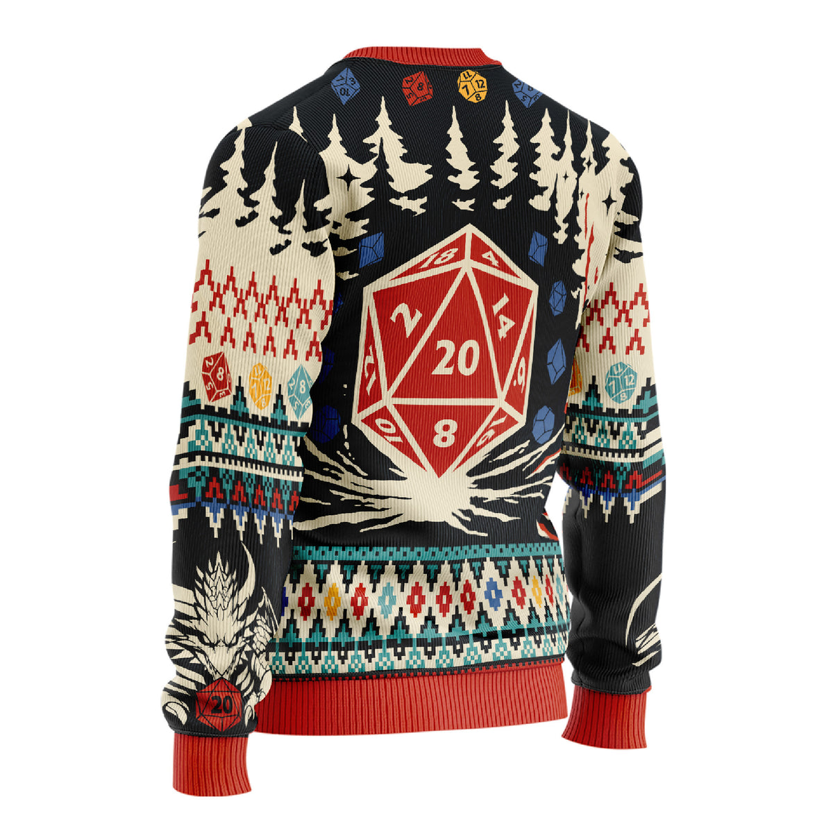Houses & Humans Ugly Christmas Sweater - Dragon Tabletop RPG Gaming Knit Print