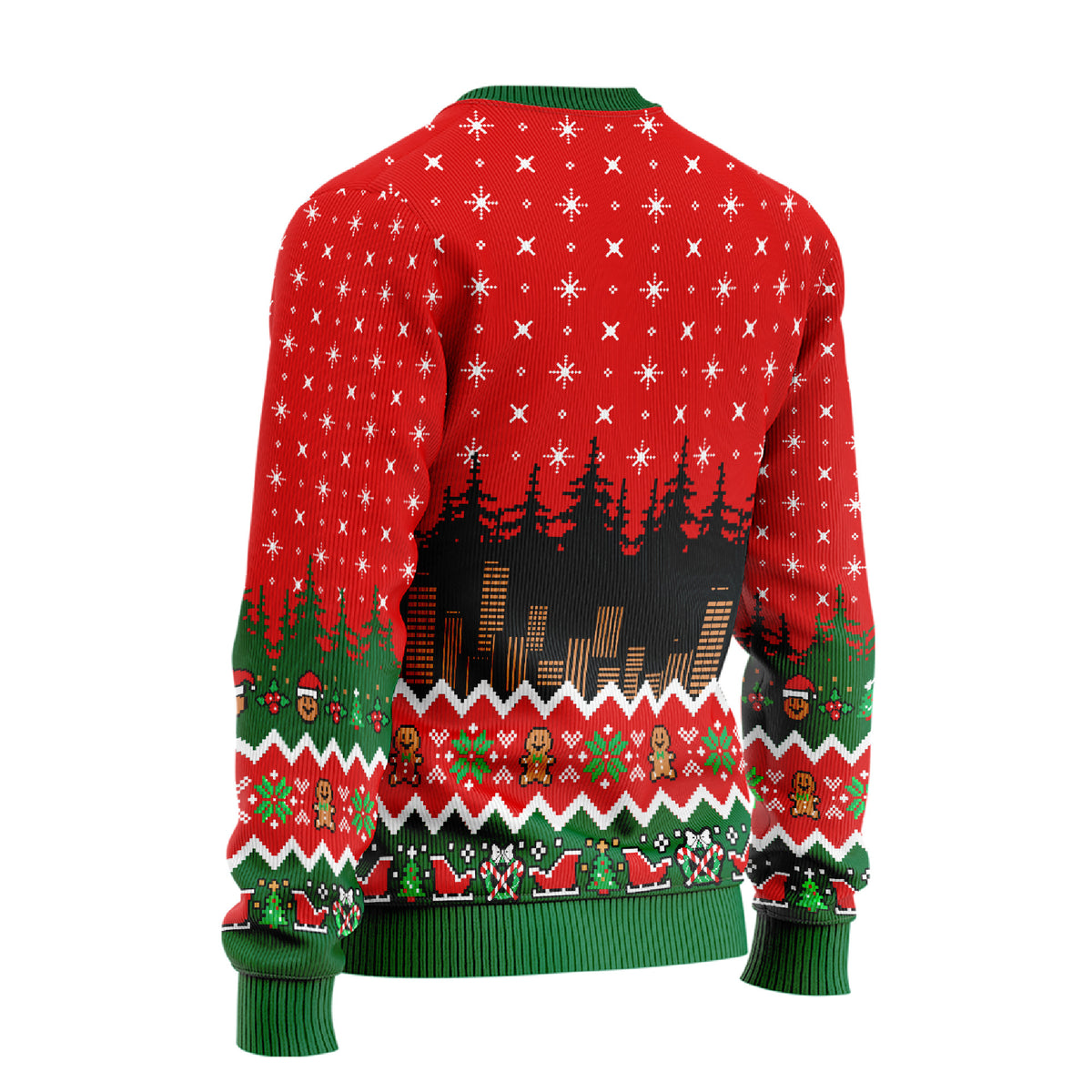 Angry Giant Gingerbread Man Ugly Christmas Sweater - Funny Holiday Knit Print