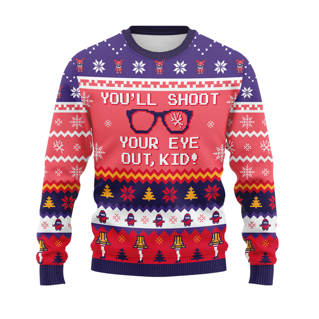 You Will Shoot Your Eye Out Kid Ugly Christmas Sweater - Funny Movie Holiday Knit Print