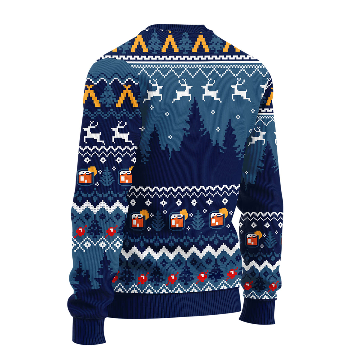 Call Me Old Fashioned Ugly Christmas Sweater - Bourbon Whiskey Holiday Knit Print