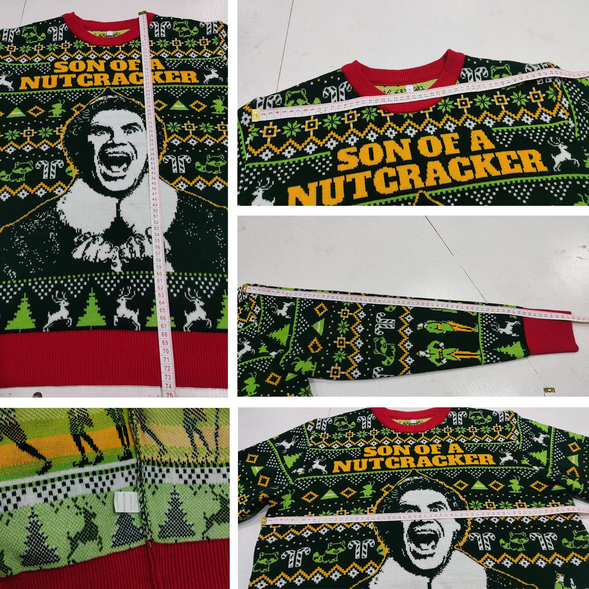 Son of a Nutcracker Buddy Elf Ugly Christmas Sweater - Funny Holiday Knit Print