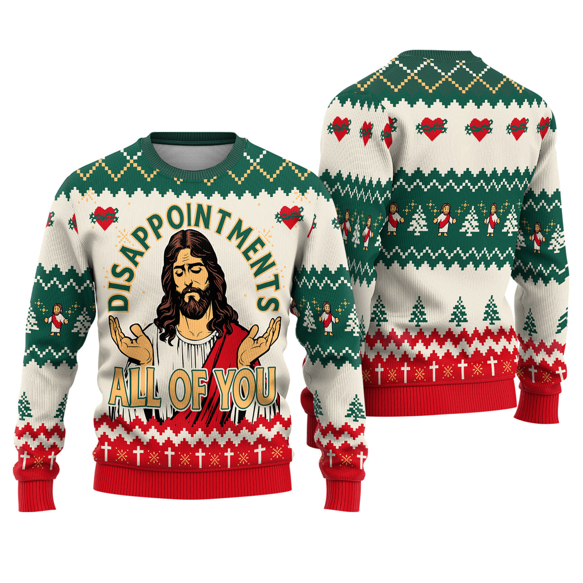 Disappointments All Of You Jesus Ugly Christmas Sweater - Funny Holiday Knit Print