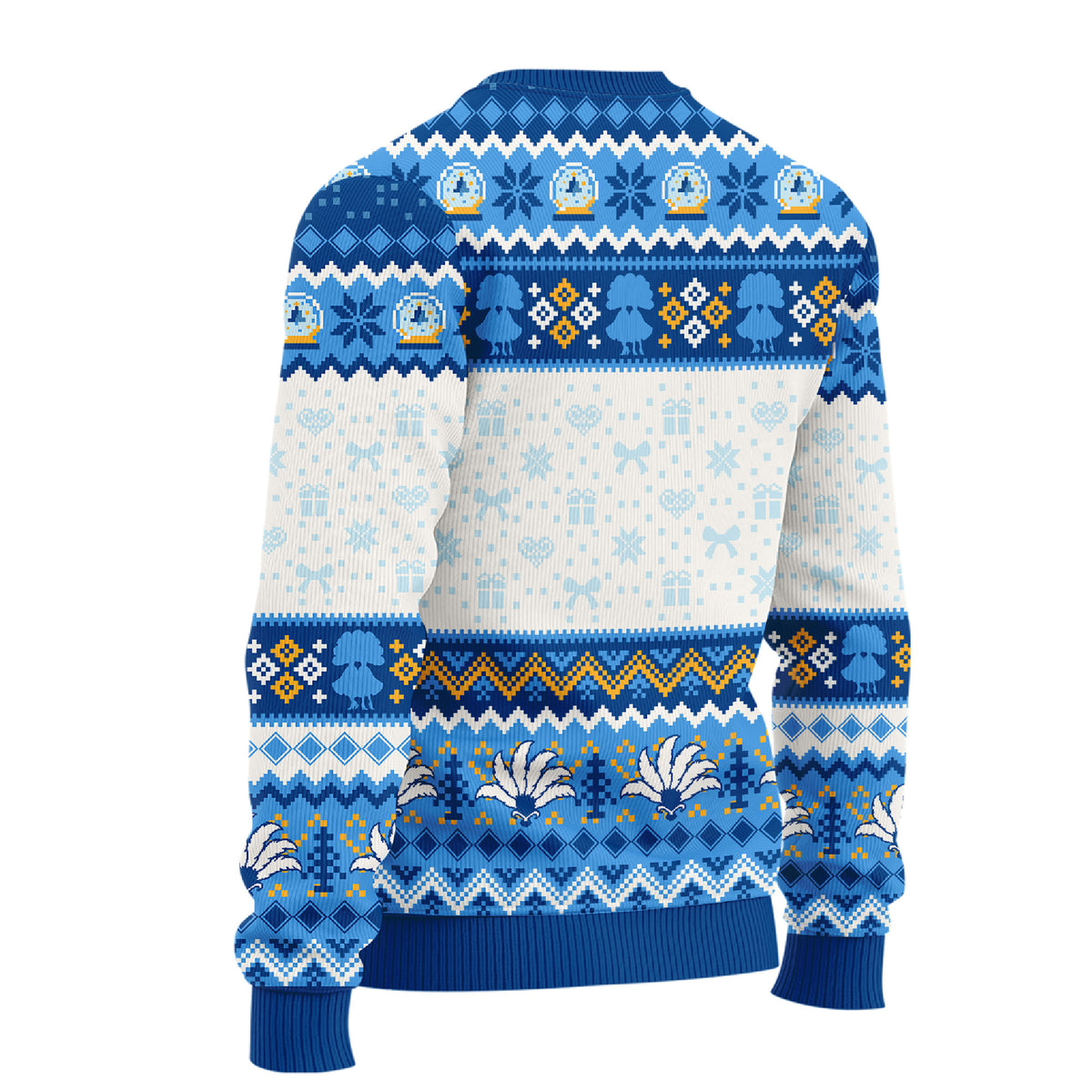 Sisters Sisters Ugly Christmas Sweater - Devoted Sisters Blue Holiday Knit Print