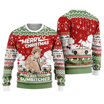 To All You Sumbitches Ugly Christmas Sweater - Funny Smokey and the Bandit Holiday Knit Print