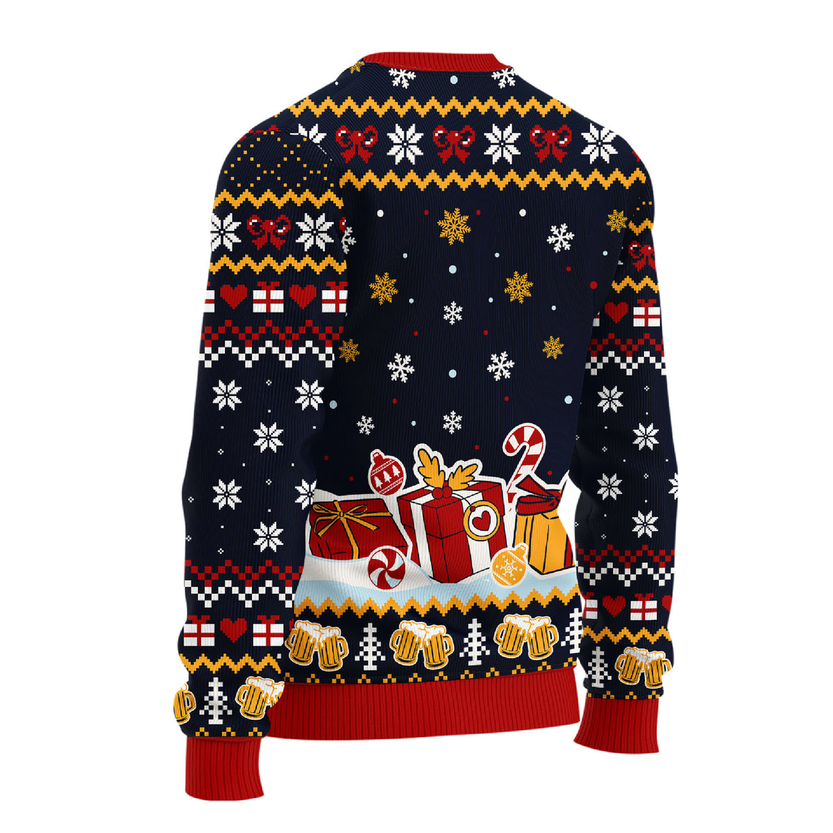 Drinking Santa Ugly Christmas Sweater - Funny Beer Holiday Knit Print