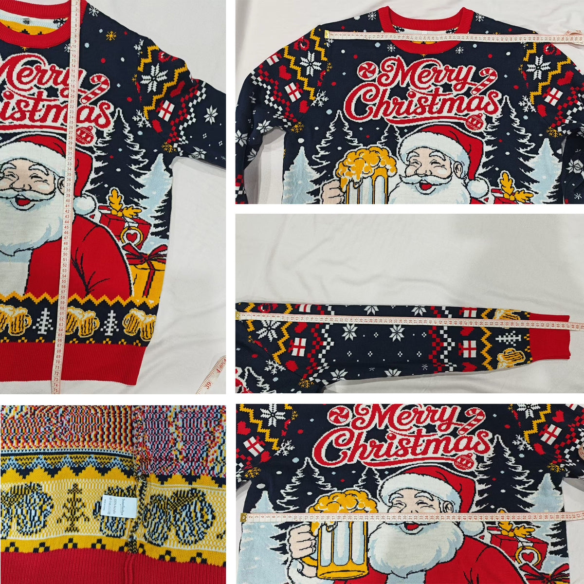 Drinking Santa Ugly Christmas Sweater - Funny Beer Holiday Knit Print