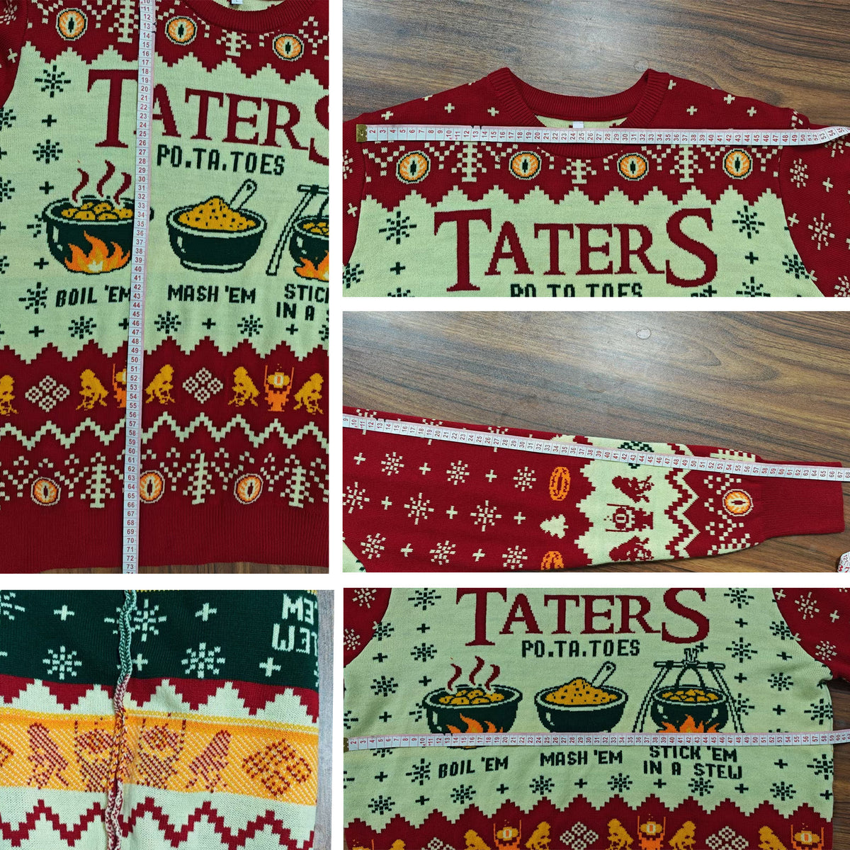 Taters Potatoes Ugly Christmas Sweater - Lord of the Rings Knit Print
