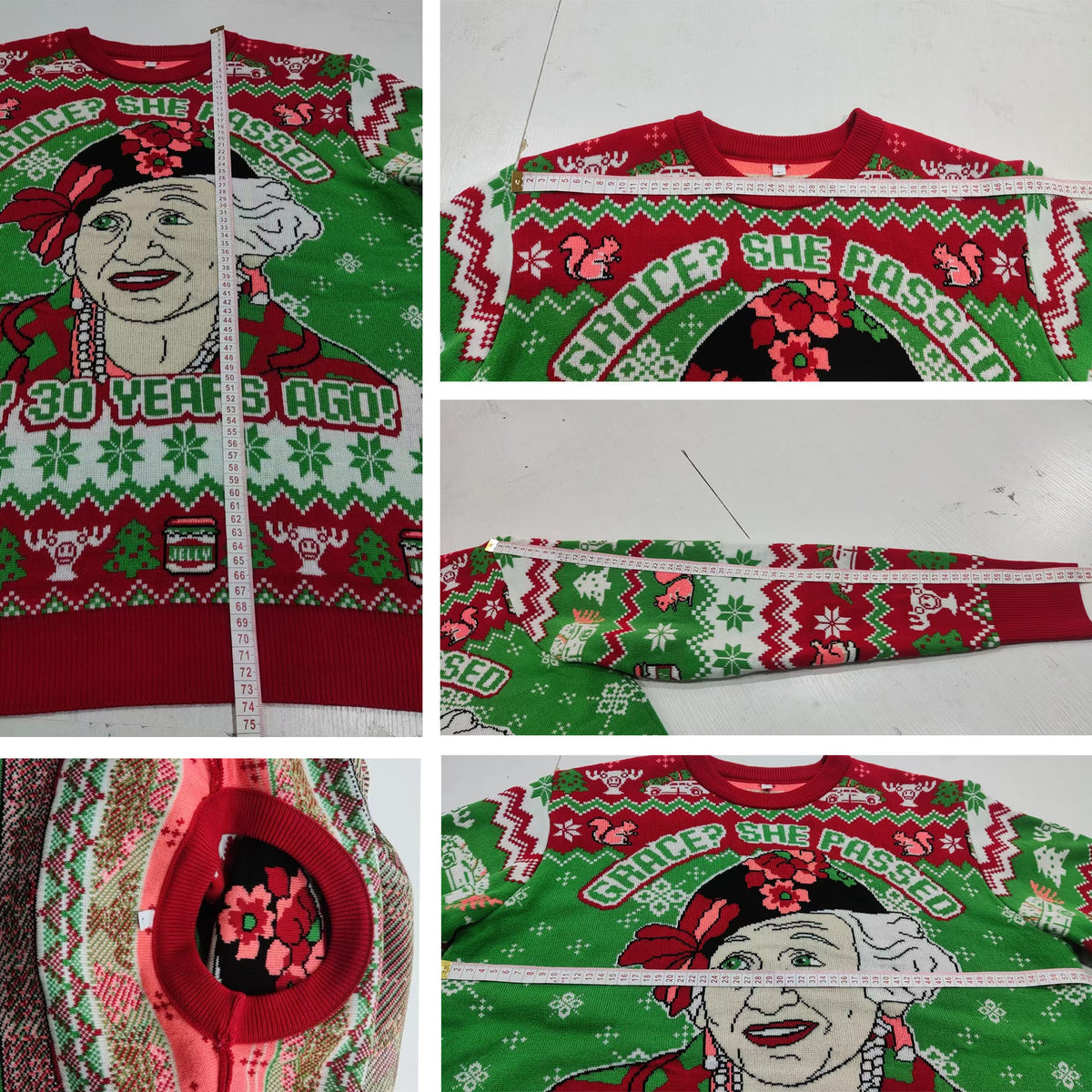 Grace She Passed Away 30 Years Ago Ugly Christmas Sweater - Funny Holiday Knit Print