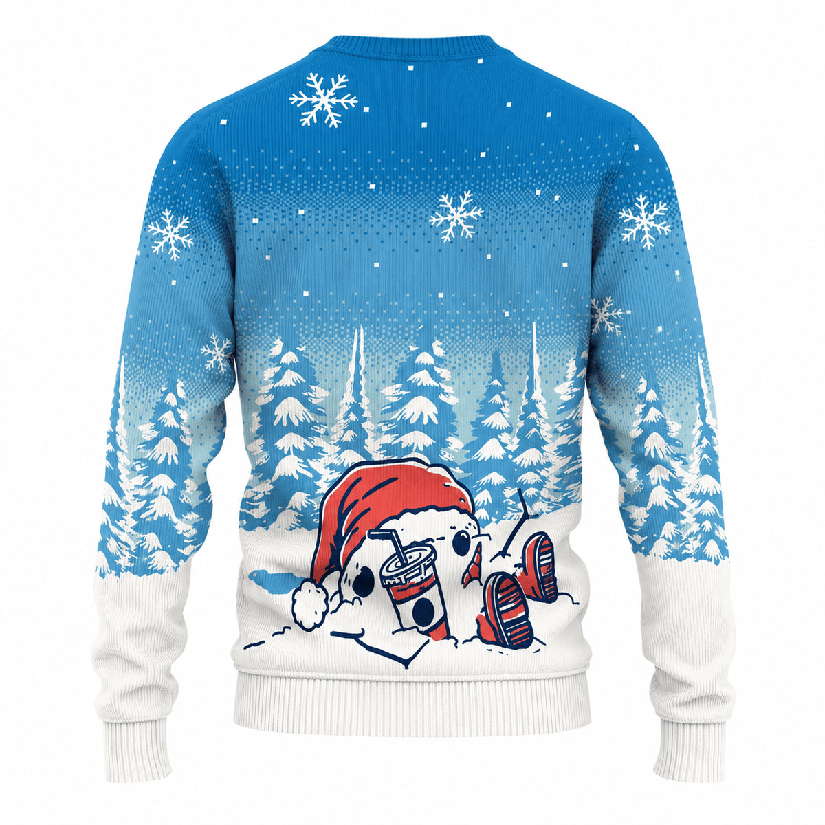 Everything is Fine Meltdown Ugly Christmas Sweater - Funny Snowman Holiday Knit Print