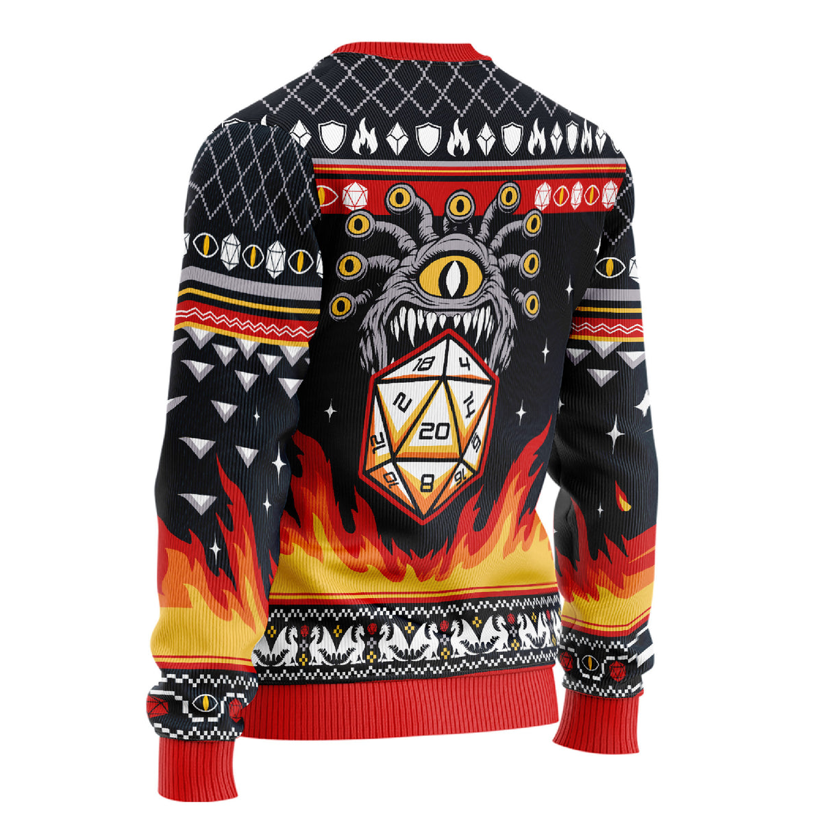 Dungeons and Dragons Ugly Christmas Sweater - Tabletop RPG Holiday Knit Print