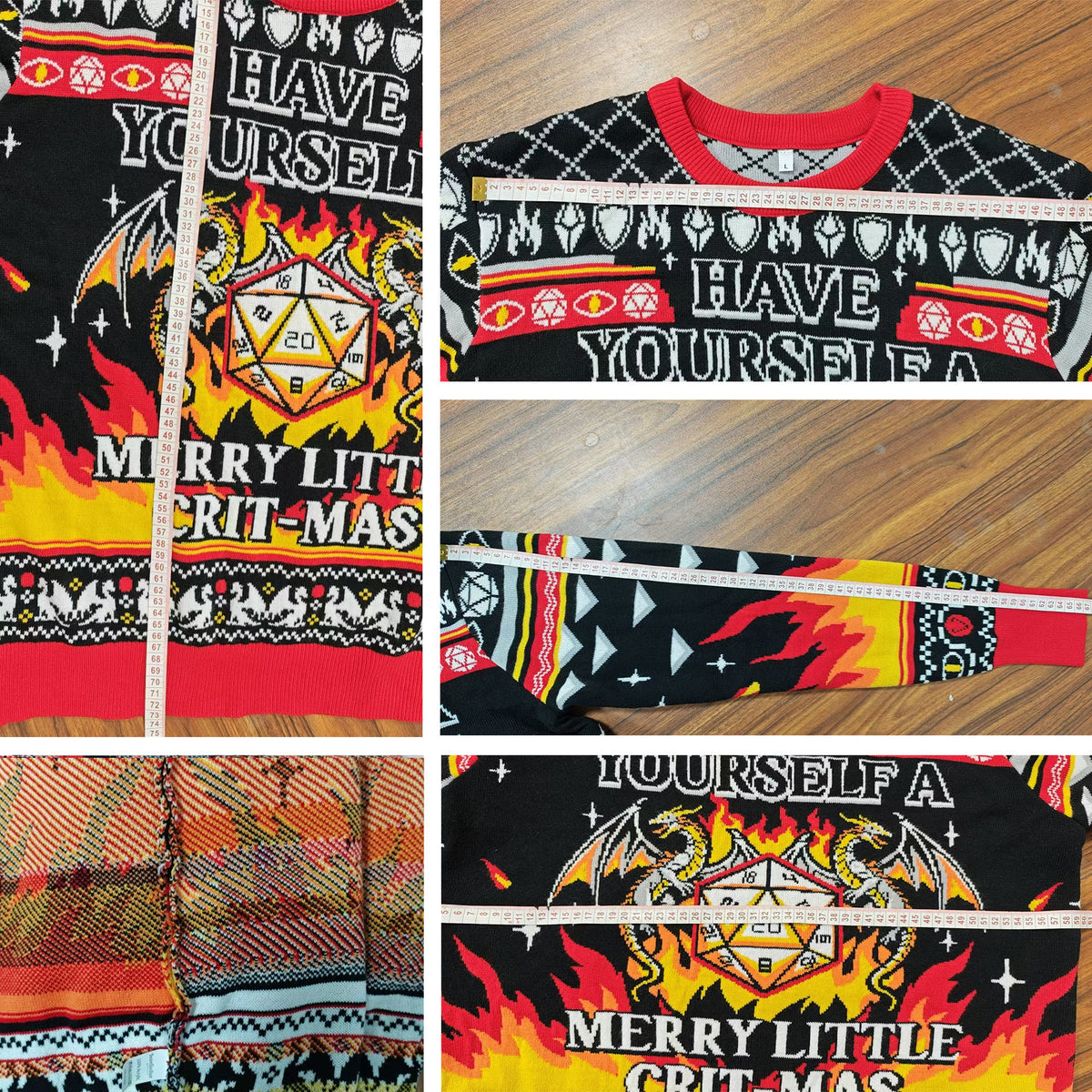 Dungeons and Dragons Ugly Christmas Sweater - Tabletop RPG Holiday Knit Print