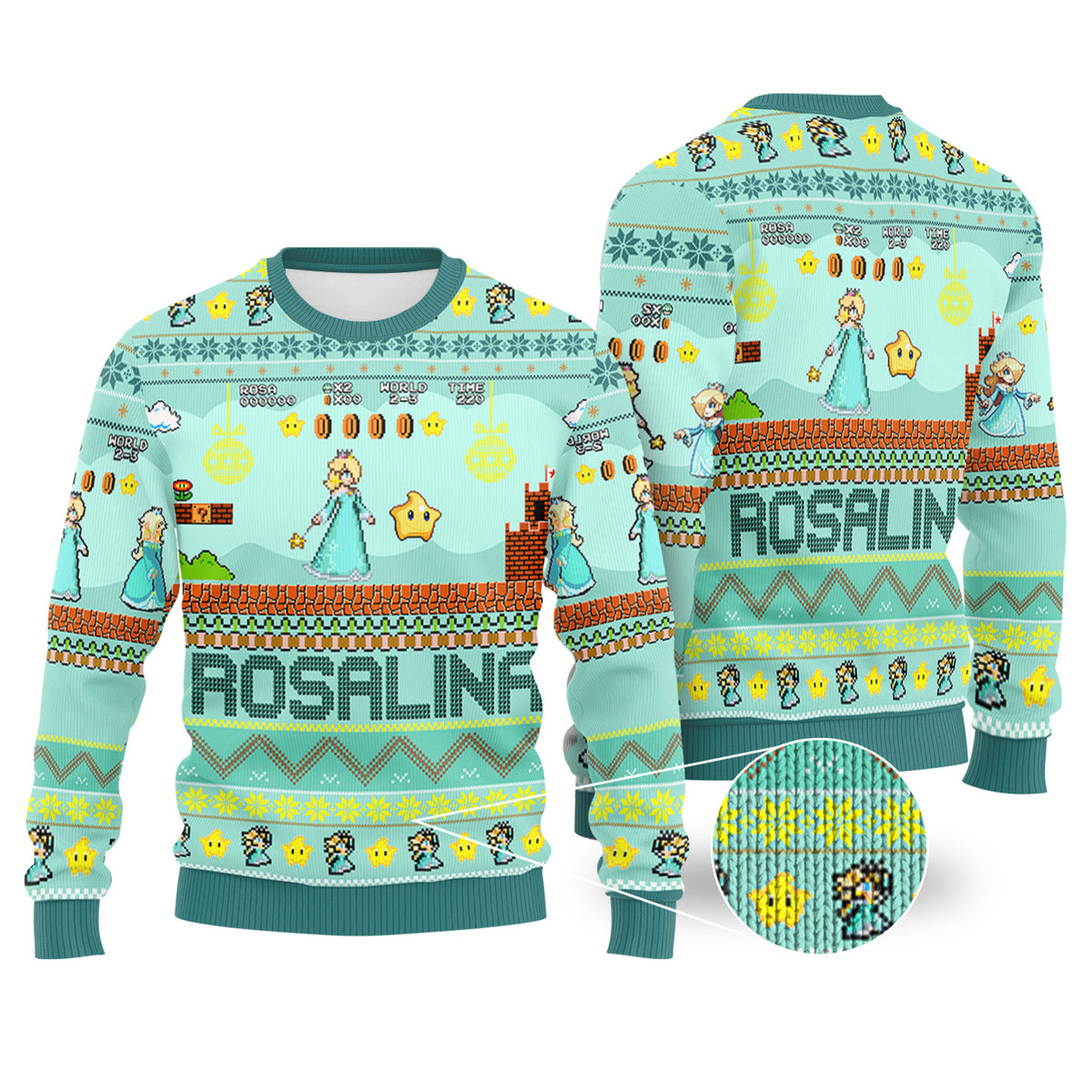 Rosalina Ugly Christmas Sweater - Retro Video Game Holiday Knit Print