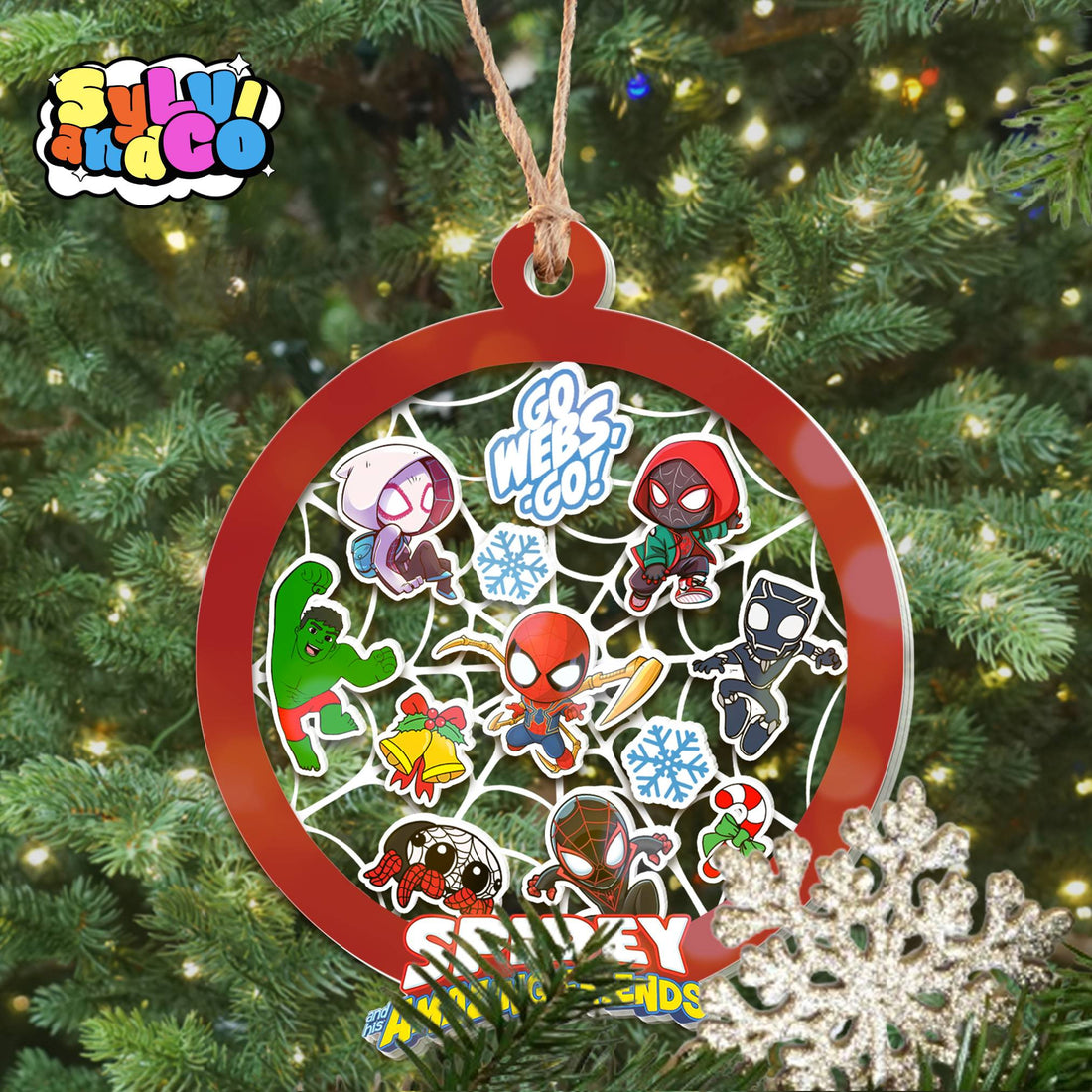 Spidey Hero and Friends 3-Layer Christmas Shaker Ornament