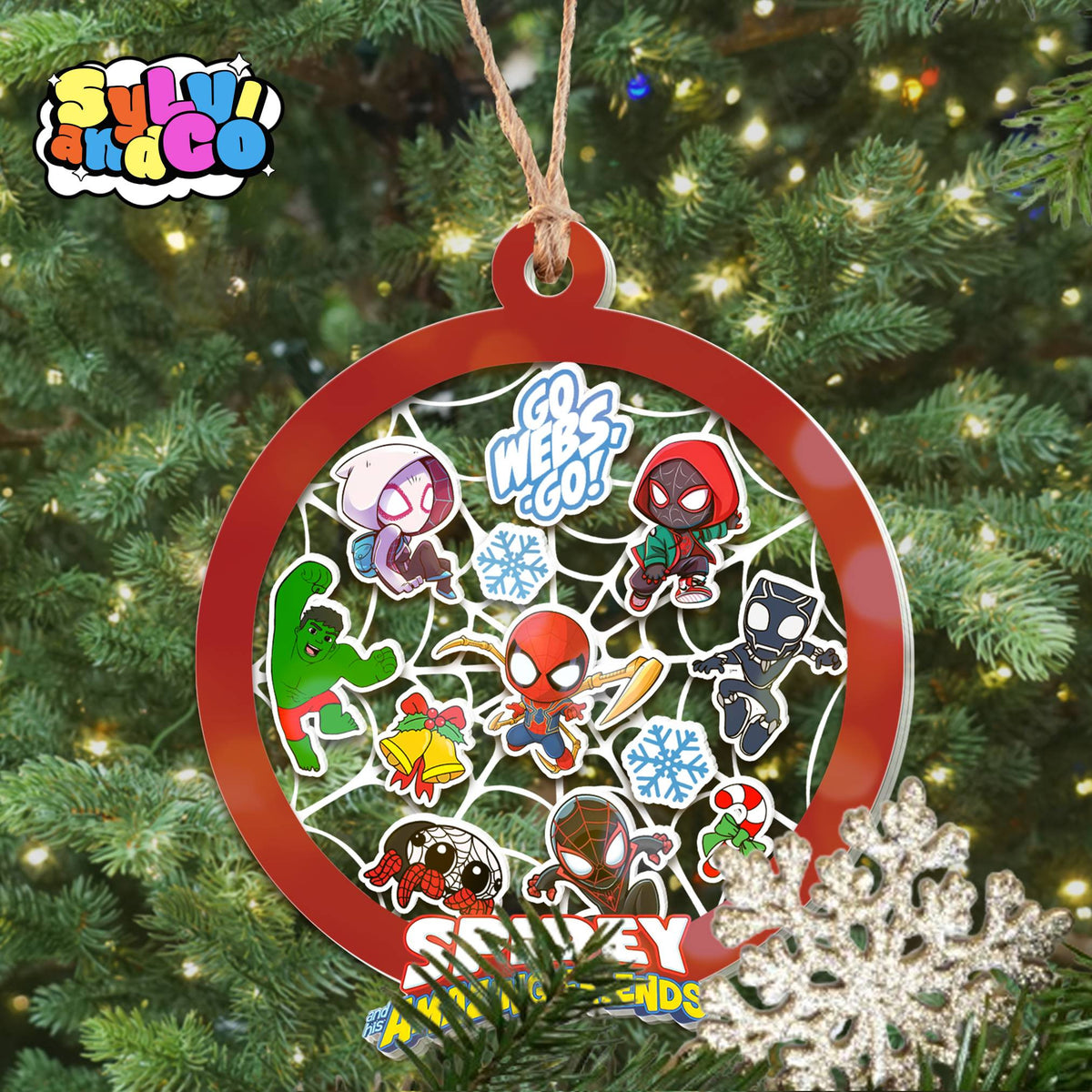 Spidey Hero and Friends 3-Layer Christmas Shaker Ornament
