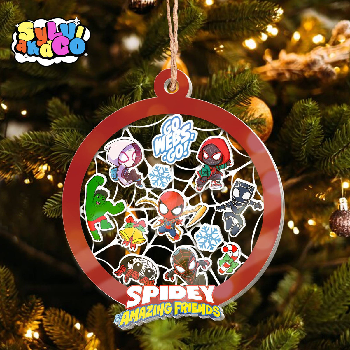 Spidey Hero and Friends 3-Layer Christmas Shaker Ornament