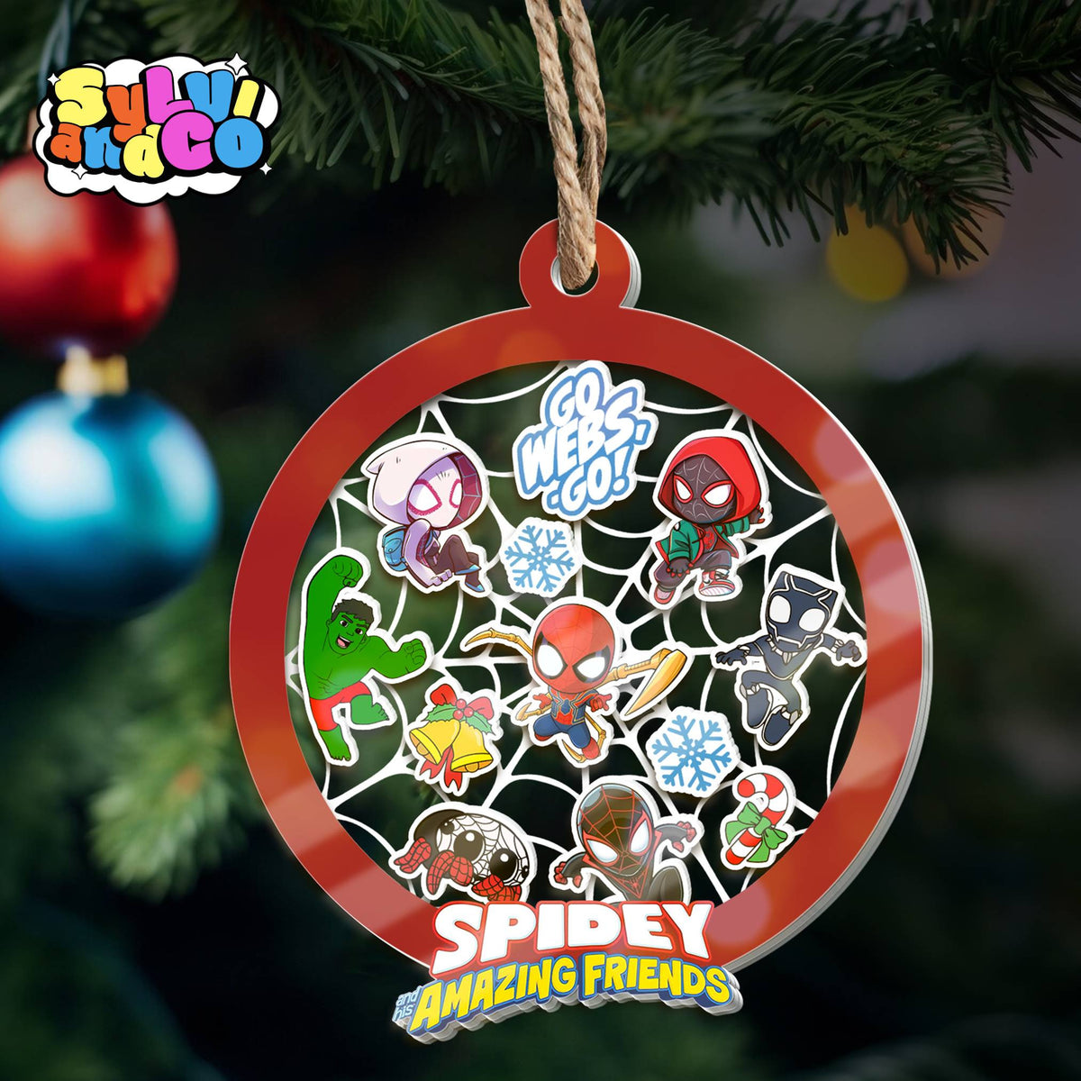 Spidey Hero and Friends 3-Layer Christmas Shaker Ornament