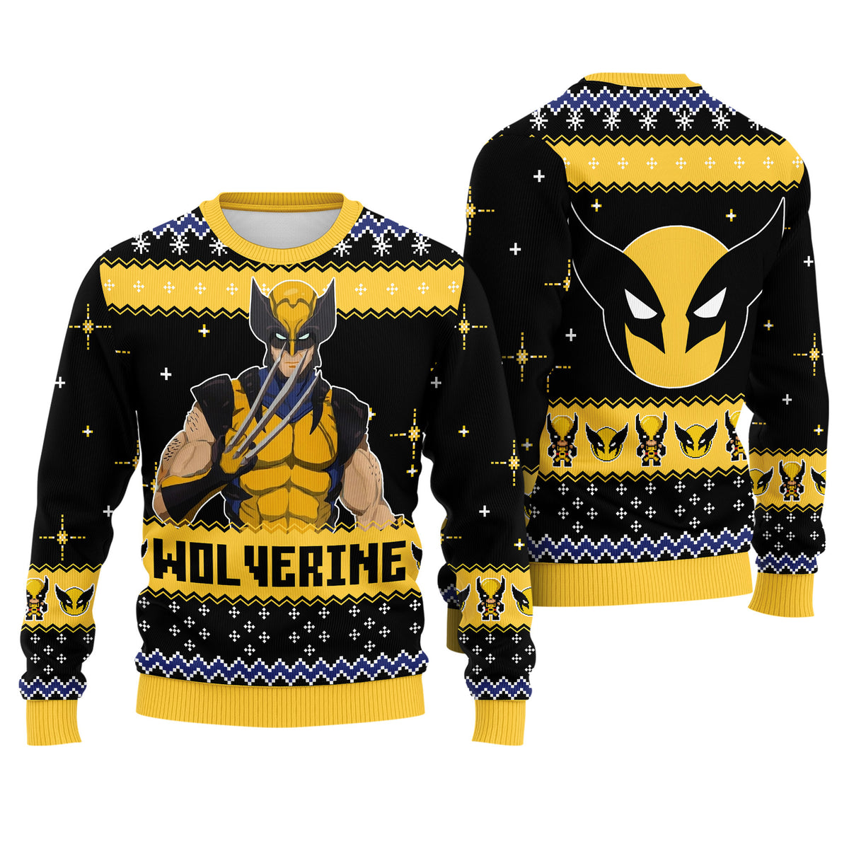 Wolverine Classic Comic Ugly Christmas Sweater - Mutant Superhero Holiday Knit Print