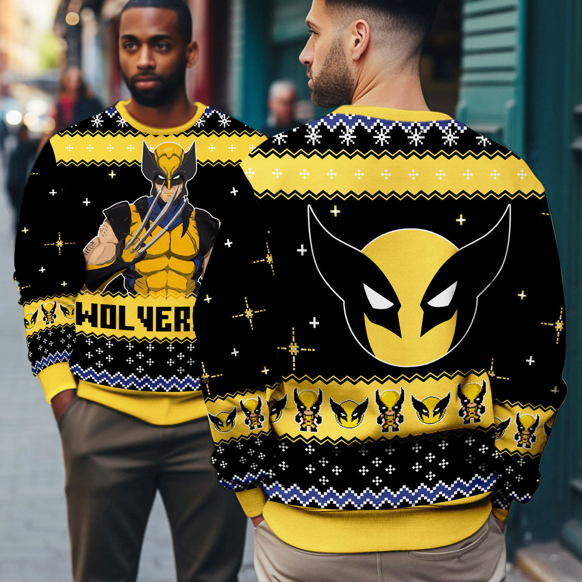 Wolverine Classic Comic Ugly Christmas Sweater - Mutant Superhero Holiday Knit Print