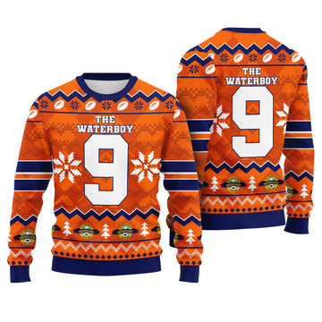 Bobby Boucher The Waterboy Ugly Christmas Sweater - Funny Number 9 Knit Print
