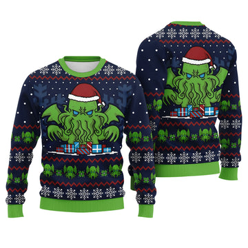 Cthulhu Ugly Christmas Sweater - Funny Call of Christmas Holiday Knit Print