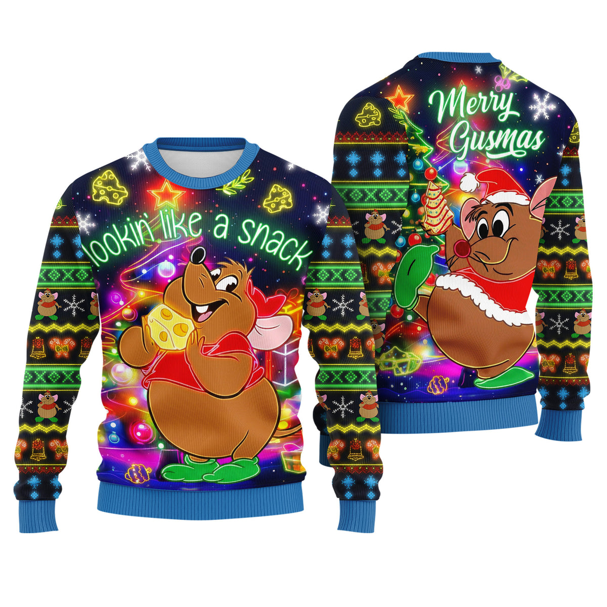 Merry Gusmas Ugly Christmas Sweater - Funny Lookin Like A Snack Knit Print