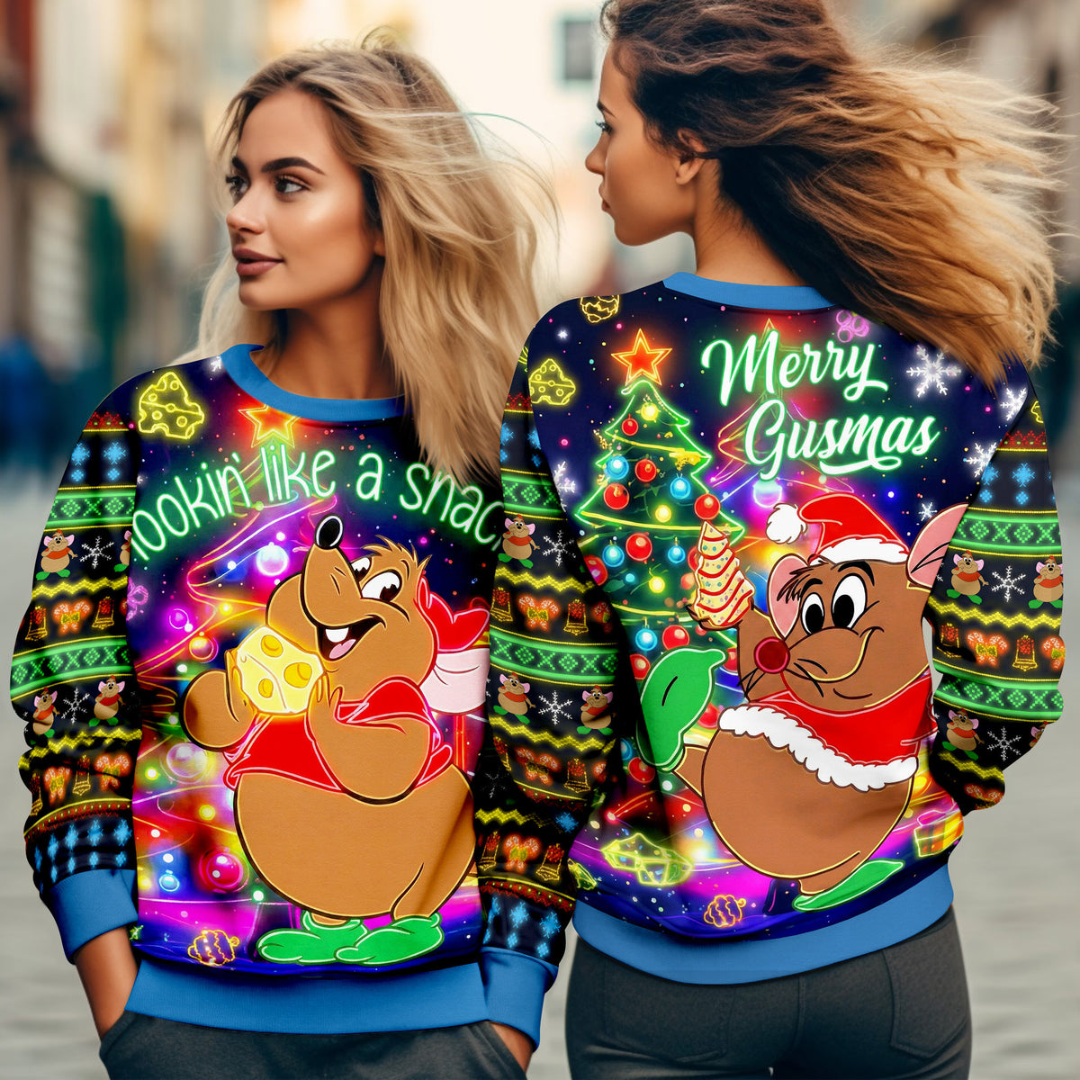 Merry Gusmas Ugly Christmas Sweater - Funny Lookin Like A Snack Knit Print
