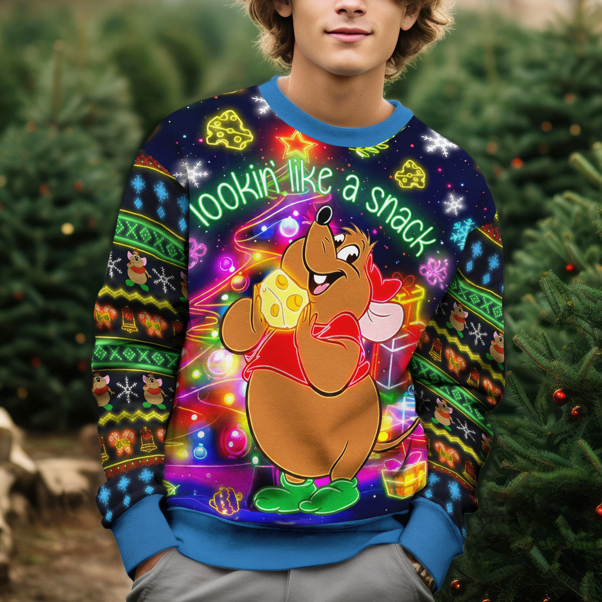 Merry Gusmas Ugly Christmas Sweater - Funny Lookin Like A Snack Knit Print