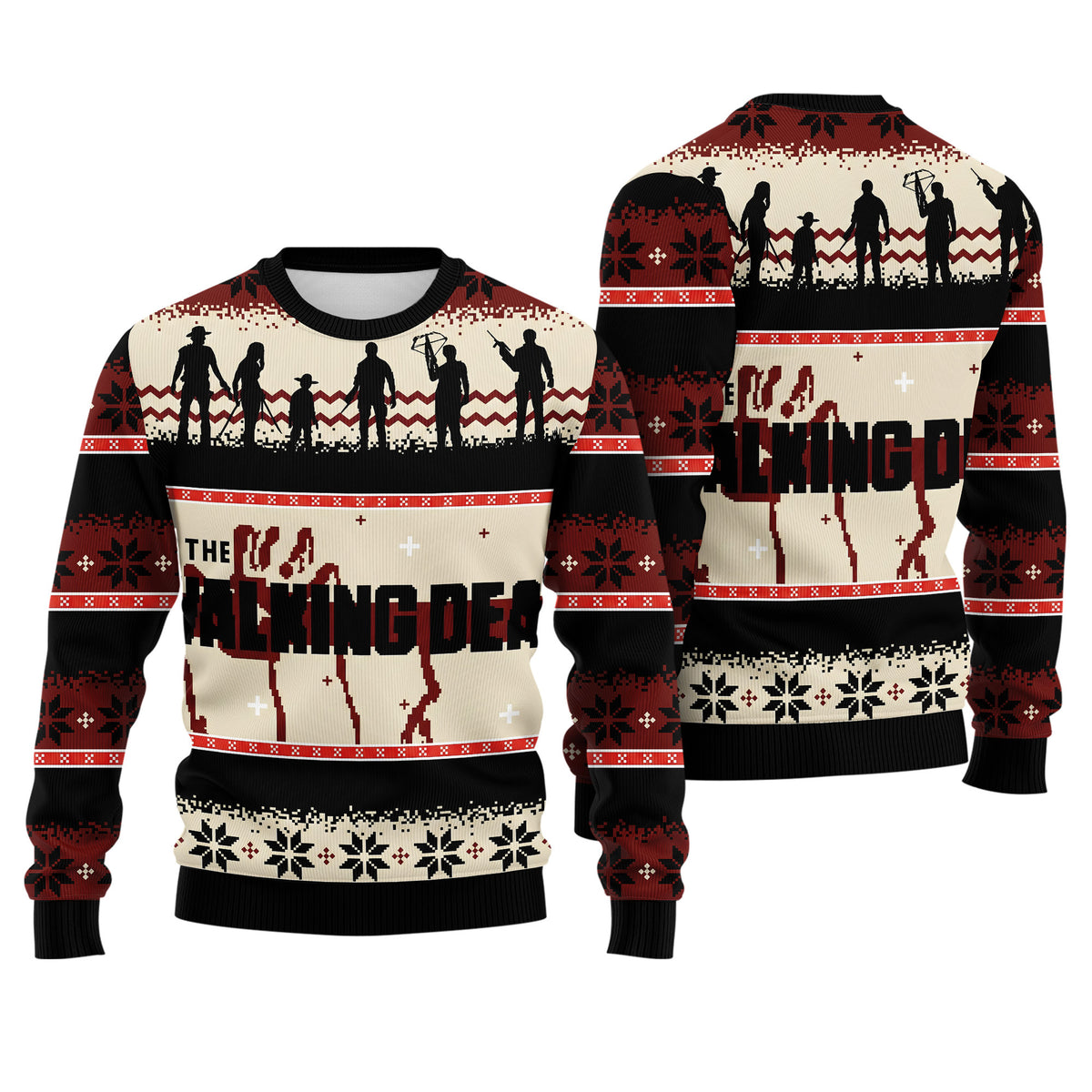 The Walking Dead Ugly Christmas Sweater - Zombie Holiday for Horror Knit Print