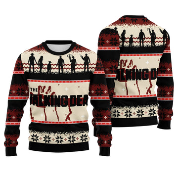 The Walking Dead Ugly Christmas Sweater - Zombie Holiday for Horror Knit Print