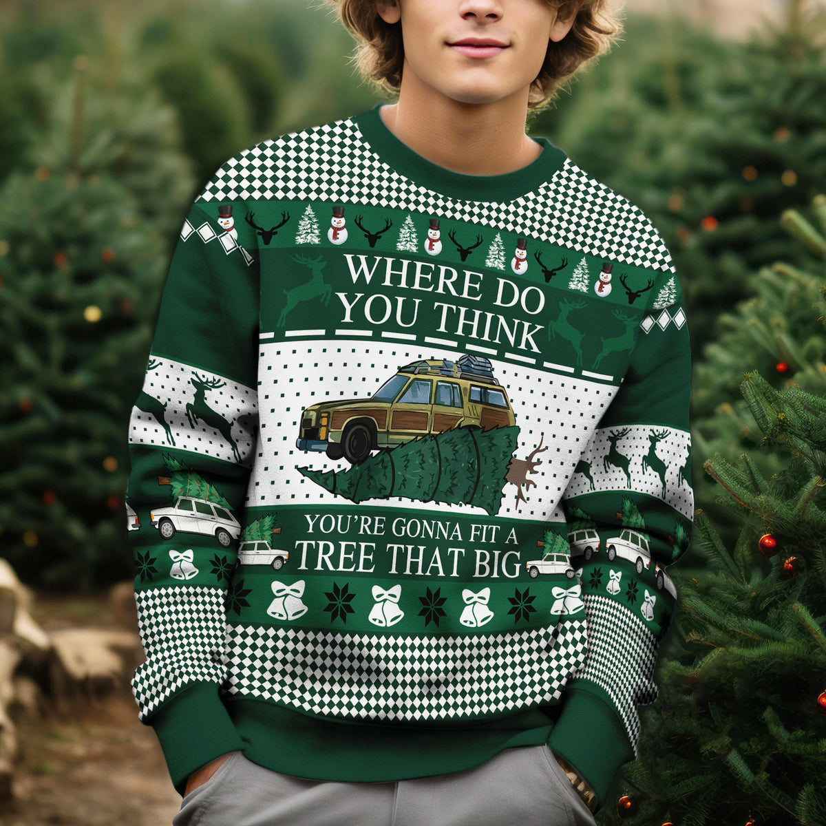 National Lampoons Christmas Vacation Ugly Christmas Sweater - Funny HolidayKnit Print