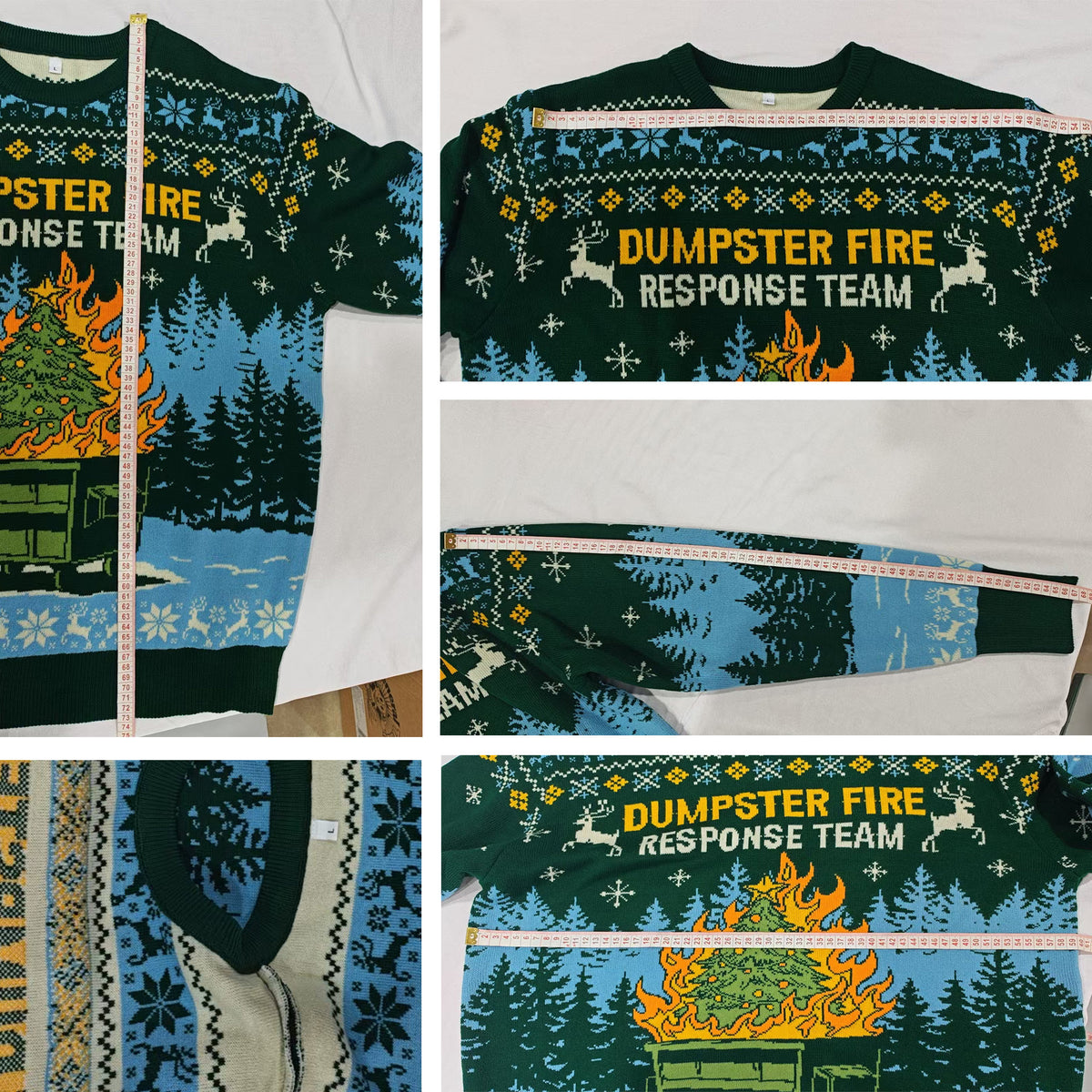 Dumpster Fire Response Team Ugly Christmas Sweater - Funny Holiday Knit Print