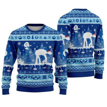 AT-ST Snow Walker Ugly Christmas Sweater - Star Wars Festive Knit Print