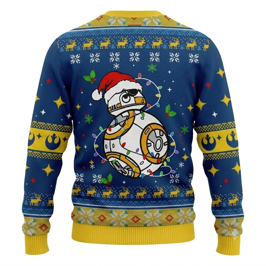 Star Wars BB-8 Ugly Christmas Sweater - Festive Droid Holiday Knit Print