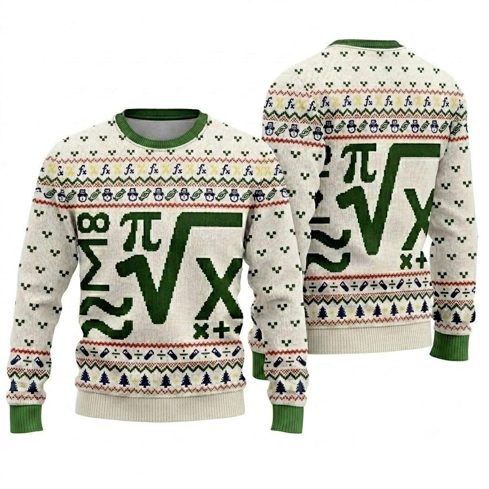 Beauty of Mathematics Ugly Christmas Sweater - Math Geek Holiday Knit Print