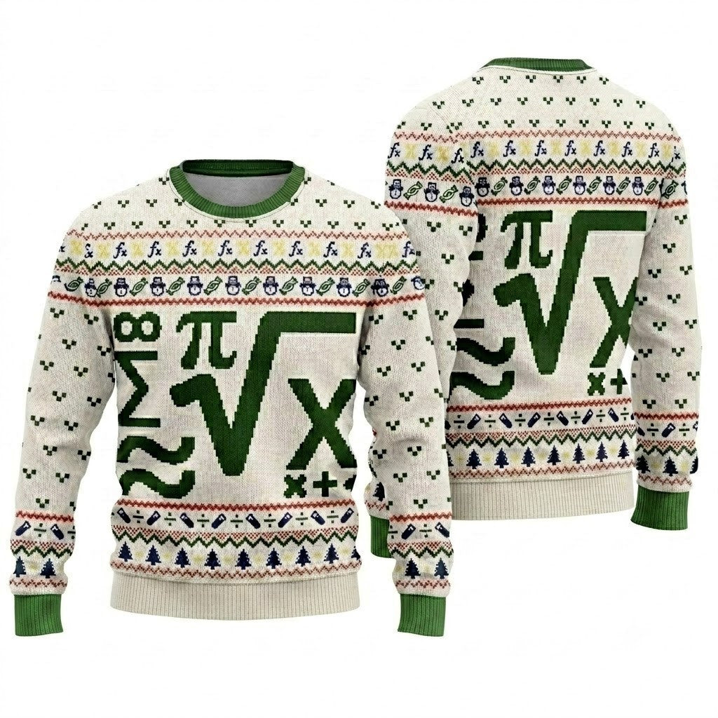 Beauty of Mathematics Ugly Christmas Sweater - Math Geek Holiday Knit Print