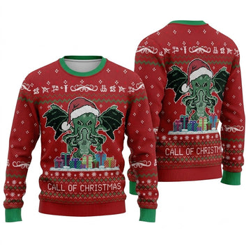 Call of Christmas Cthulhu Ugly Christmas Sweater - Funny Holiday Knit Print
