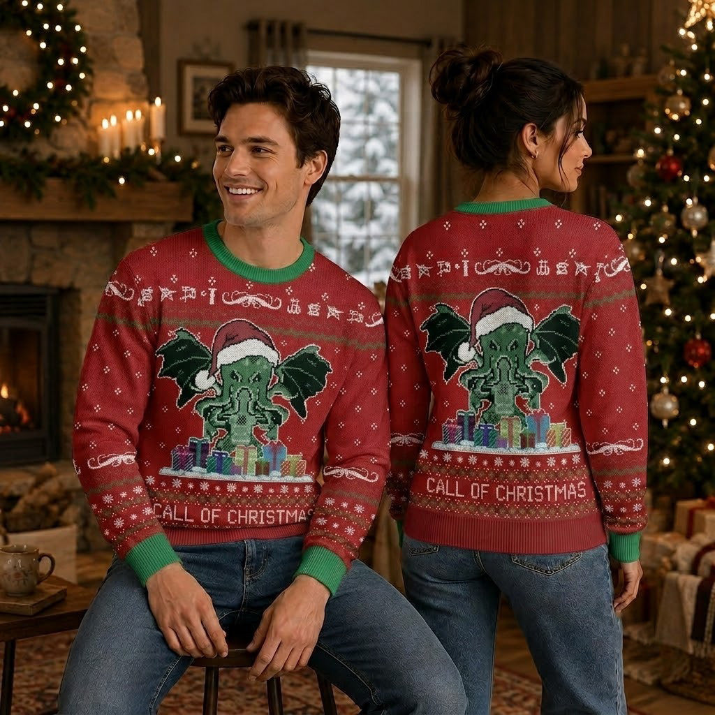 Call of Christmas Cthulhu Ugly Christmas Sweater - Funny Holiday Knit Print