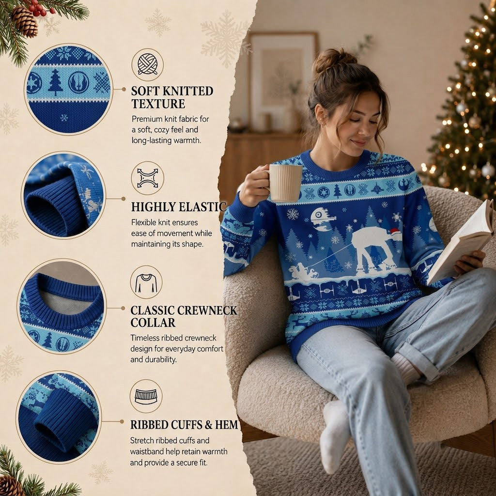 AT-ST Snow Walker Ugly Christmas Sweater - Star Wars Festive Knit Print