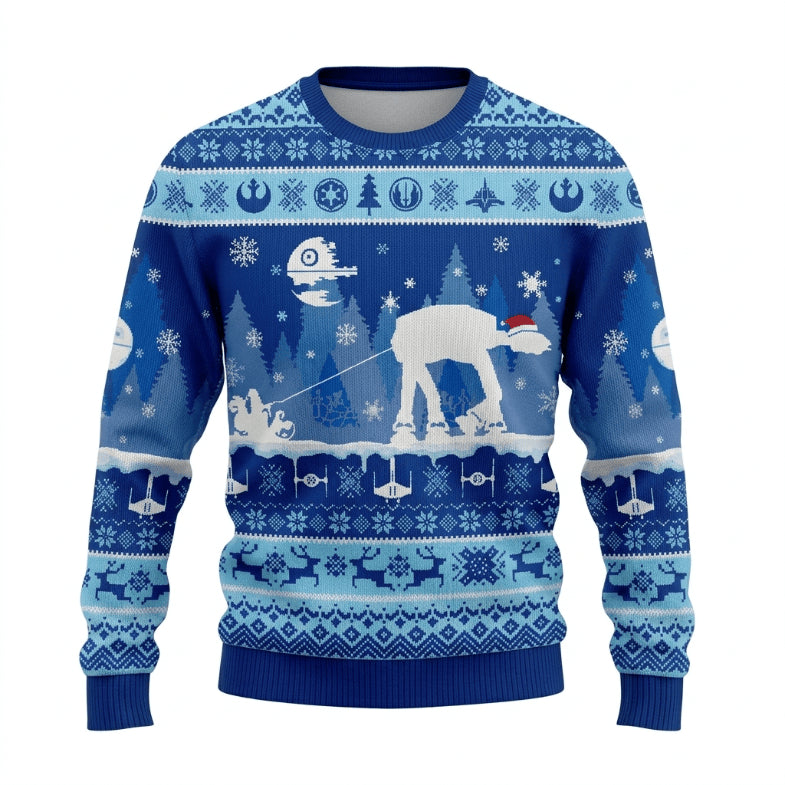 AT-ST Snow Walker Ugly Christmas Sweater - Star Wars Festive Knit Print