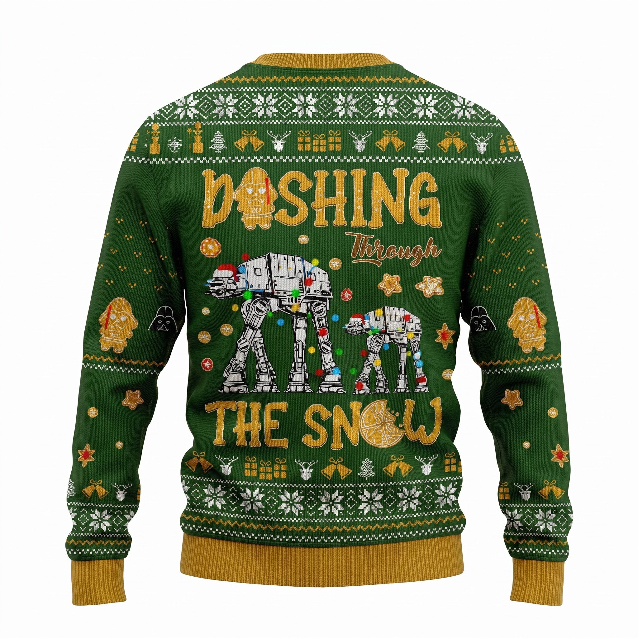 Star Wars AT-ST Snow Walker Ugly Christmas Sweater - Dashing Through The Snow Knit Print