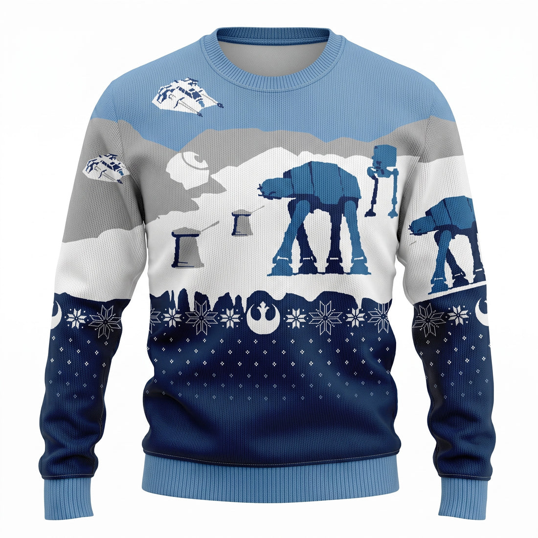 Star Wars Battle of Hoth Ugly Christmas Sweater - Sci-Fi Movie Holiday Knit Print