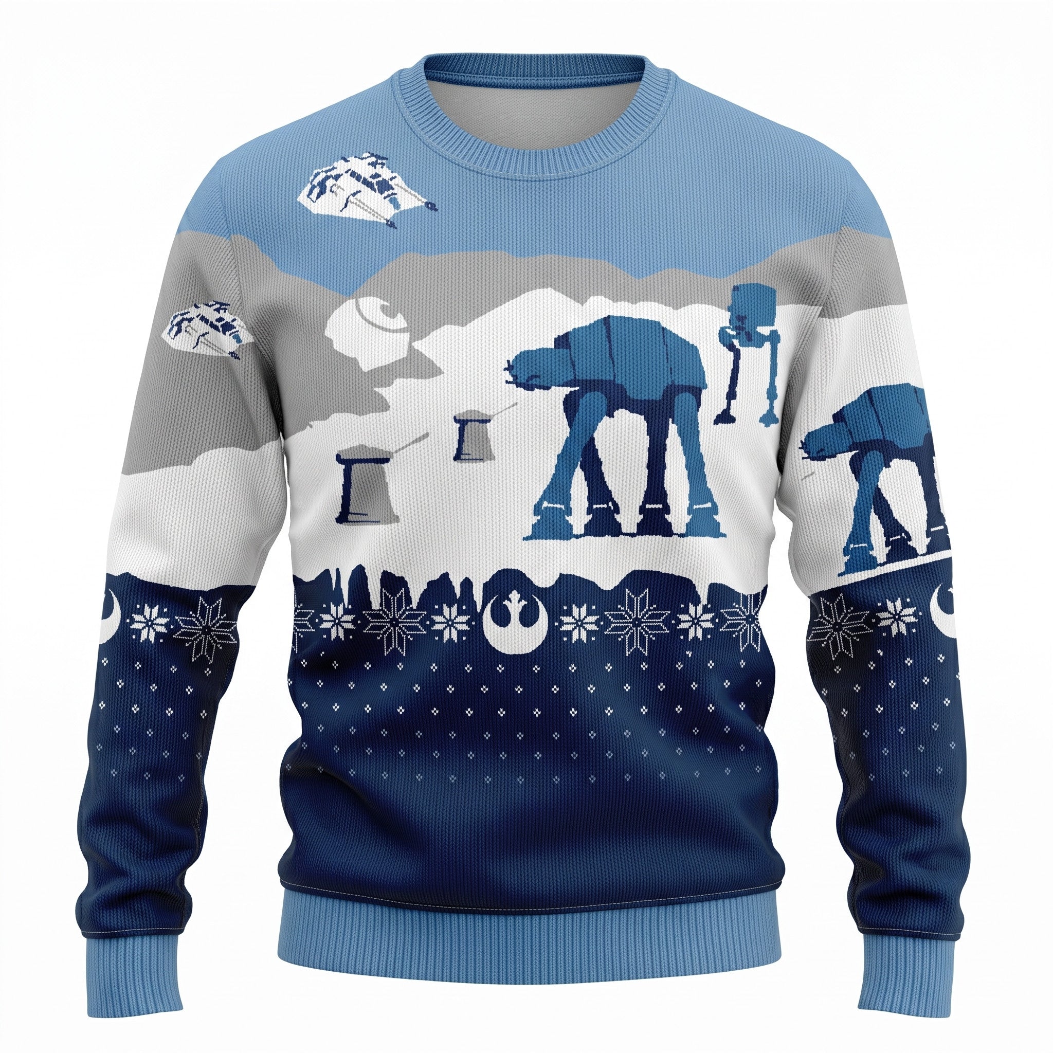 Star Wars Battle of Hoth Ugly Christmas Sweater - Sci-Fi Movie Holiday Knit Print