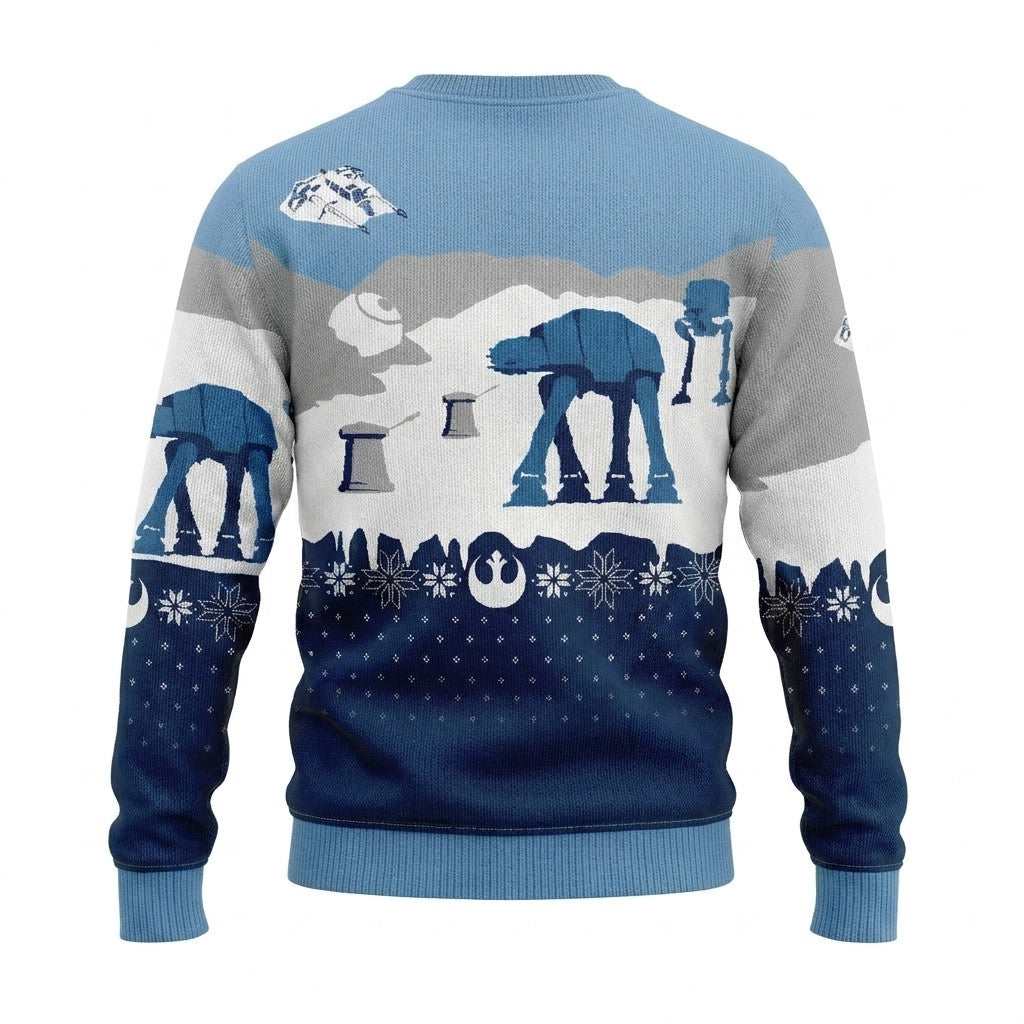 Star Wars Battle of Hoth Ugly Christmas Sweater - Sci-Fi Movie Holiday Knit Print