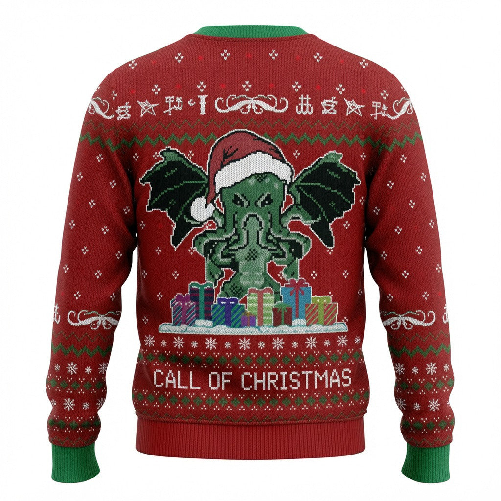 Call of Christmas Cthulhu Ugly Christmas Sweater - Funny Holiday Knit Print