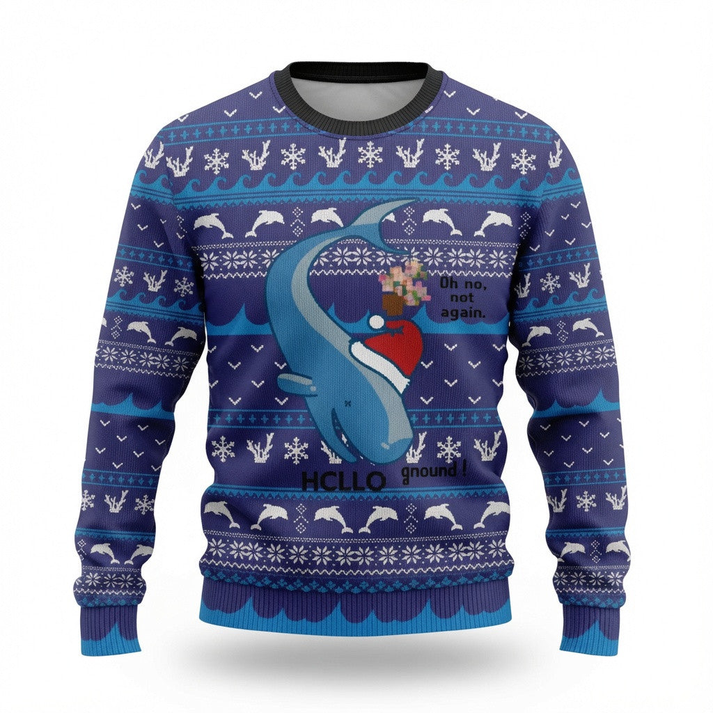 HCLLO Ugly Christmas Sweater - Funny Shark Holiday Knit Print