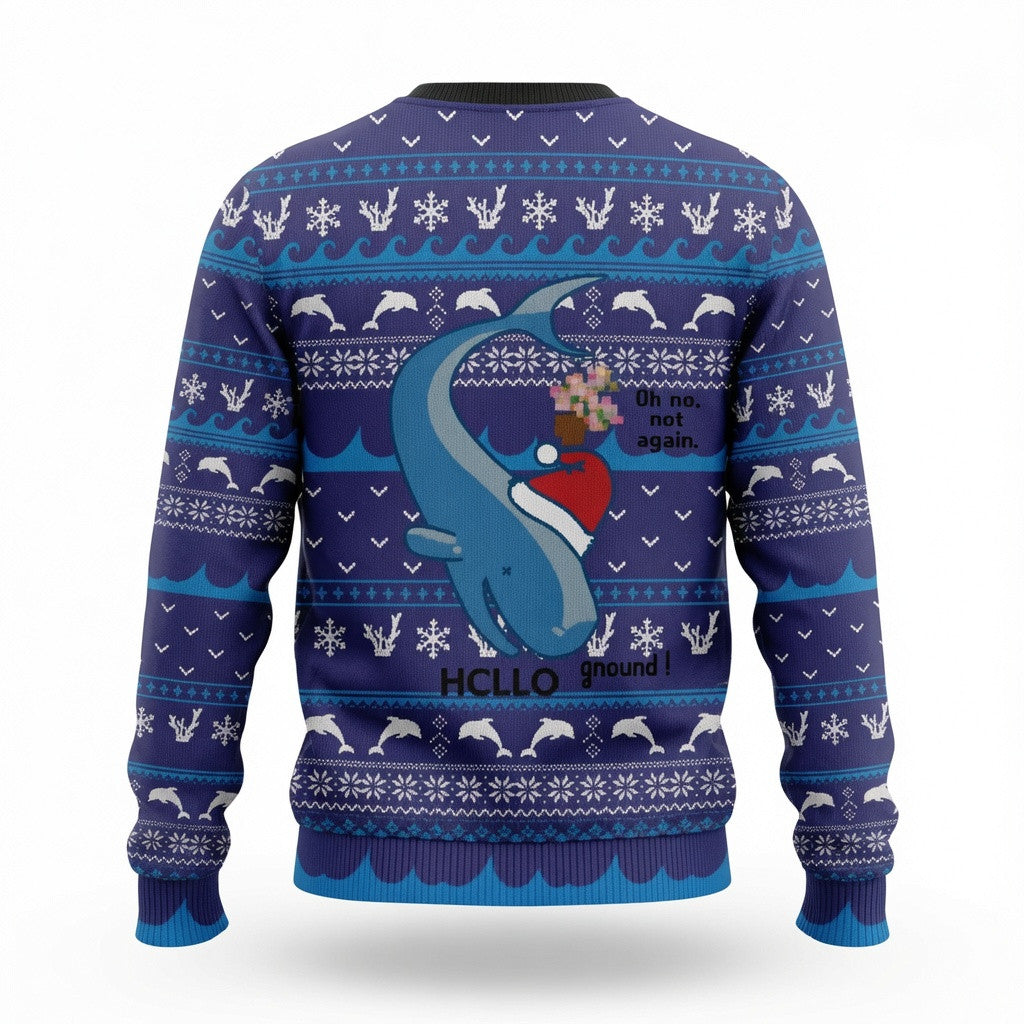 HCLLO Ugly Christmas Sweater - Funny Shark Holiday Knit Print