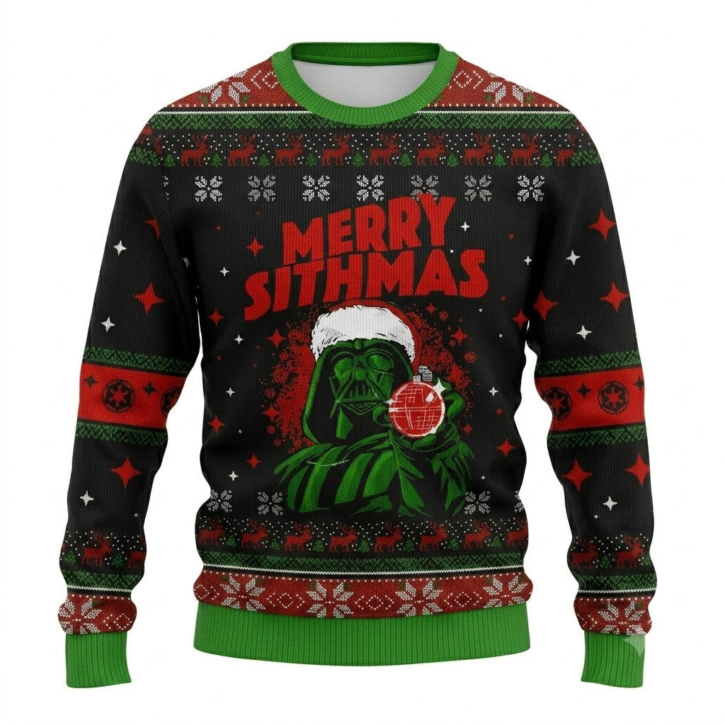 Darth Vader Merry Sithmas Ugly Christmas Sweater - Star Wars Holiday Knit Print